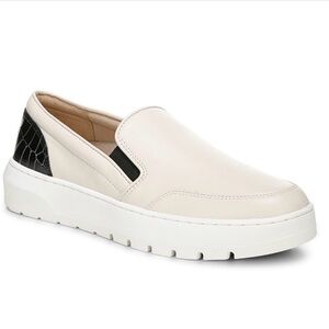 Vionic Dinora cream and black Croc or snakeskin Platform Slip On Sneaker